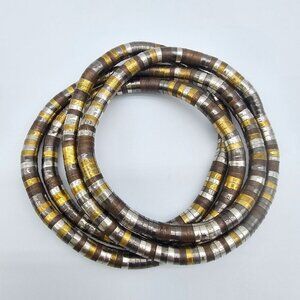 Mixed Metal Coil Necklace/Bracelet Moldable/Snake Coil Jewelry Retro Silver Gold